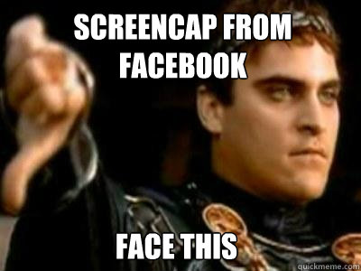 Screencap from facebook Face this  Downvoting Roman