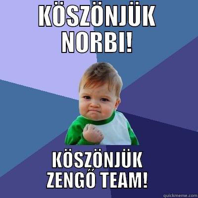 KÖSZÖNJÜK NORBI! KÖSZÖNJÜK ZENGŐ TEAM! Success Kid