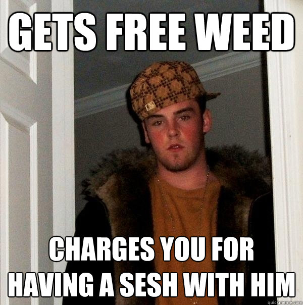 Gets free weed Charges you for having a sesh with him  Scumbag Steve