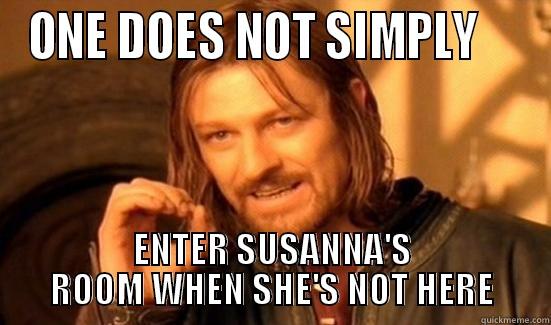 ONE DOES NOT SIMPLY     ENTER SUSANNA'S ROOM WHEN SHE'S NOT HERE Boromir
