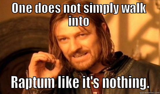 ONE DOES NOT SIMPLY WALK INTO  RAPTUM LIKE IT'S NOTHING. Boromir
