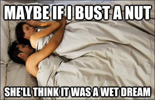Maybe if i BUST A NUT SHE'LL THINK IT WAS A WET DREAM  spooning couple